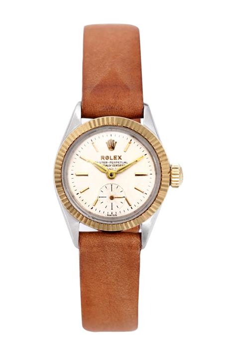 rolex leather strap ladies|vintage leather strap rolex watches.